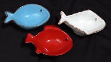 Lot of 3 VTG Fanny Bazar Fatte a Mano Ceramic Fish Décor Bowls picture