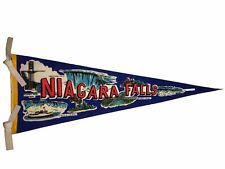 Vintage Large Niagara  Falls New York Pennant Flag Rainbow Bridge Horseshoe Fall picture