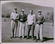 GA75 Original Hal Ludwig Photo SOCIETY BUSINESSMEN GOLFING Posing on Green Clubs picture