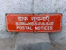 1900's Vintage Old Postal Notices Tamil Porcelain Enamel Sign Board Collectible picture