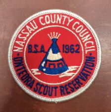 Vintage BOY SCOUT OF AMERICA BSA NASSAU COUNTY ONTEORA RESERVATON 1962 PATCH  picture