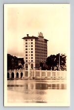 Lakeland FL-Florida RPPC, Hotel Lakeland Terrace, Lake Mirror, c1936 Postcard picture