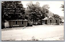 Postcard RPPC, Cottages The Boulders, Lake Willoughby, Westmore VT Posted 1956 picture