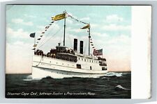 Boston MA-Massachusetts, Steamer Cape Cod, Boat In Water, Vintage Postcard picture