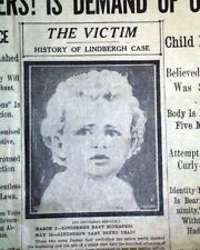 LINDBERGH BABY KIDNAPPING Charles Jr. Found Dead 1st Report 1932 old Newspaper picture