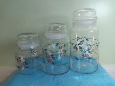 Princess House Heritage Blossom Painted 3 Piece Canister Set 1991   #536 picture