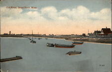 Brant Rock Massachusetts ~ Cut River view ~ boats ~ postcard mailed 1919 picture