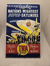 Ande Rooney TWA First Super - Skyliners Porcelain Sign 14