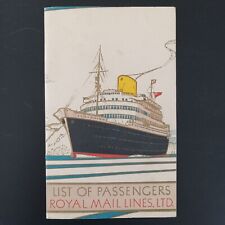 RMS ANDES Royal Mail Lines Passenger List Southampton Cherbourg January 22 1949 picture
