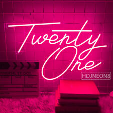 21st Twenty One Birthday Neon Sign Custom Night Light Birthday Party Event Decor picture