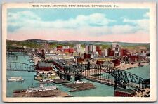 Pittsburgh Pennsylvania 1920s Postcard The Point Showing New Bridge picture