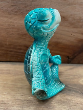 Turtle  yoga blue resin  figurine 4.5
