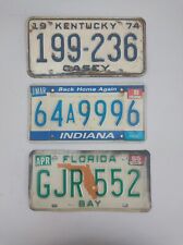 License Plate Lot Indiana Back Home Again 89 Kentucky Casey 74 Florida Bay 85 picture