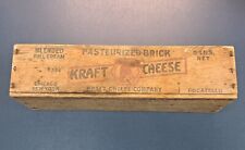 Vintage Kraft Cheese Wood Box 5 Lbs Pasteurized Wagner Bros Clinton Iowa Rare picture