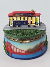 Vintage Hinged Trinket Box San Francisco Historic Trolley Souvenir Hand Painted. picture