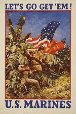 Let's Go Get 'Em 1942 US Marines WWII Recruiting Poster - 24x36 picture