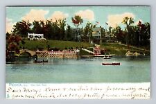 Peoria IL-Illinois, Boating on Lake at Glen Oak Park, Antique Vintage Postcard picture