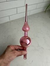VTG Pink Mercury Glass Tree Topper 10.5” picture