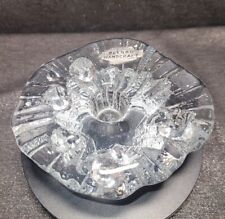 Vtg Blenko MCM Melting Ice Freeform Biomorphic Art Glass Tapered Candle Holder  picture