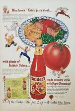 1948 Sniders Catsup Vintage Ad Men love it thick juicy steak picture