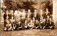 Antique 1911 Spartan Club Men Bremen IN Indiana RPPC Real Photo Postcard picture
