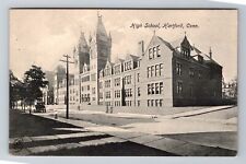 Hartford CT-Connecticut, High School, Antique Vintage Souvenir Postcard picture