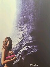 Prada Fashion Accessories Pink Handbag Model Crochet Top Vintage Print Ad 1999 picture