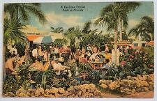 Miami FL Florida A De Luxe Trailer Park People Scene Vintage Postcard C2 picture
