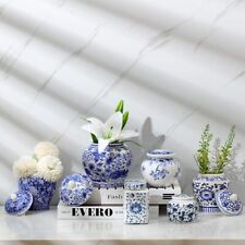 6 Pcs Small Blue and White Vase Porcelain Vases Blue Chinoiserie Decor Porcel... picture