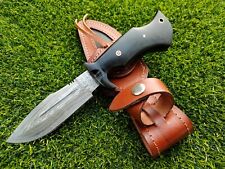Handmade Damascus Hunting Knife With Leather Sheath Durable Razor Sharp picture