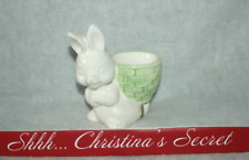 ANTIQUE MIDWEST Japan Bunny Egg Holder Soft Boiled Cup Porcelain Basket picture