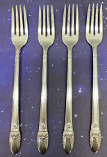 Lot Of 4 IS 1847 Rogers Bros silver plate Grill Fork First Love 7.75
