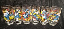 Vintage - Complete Set of Six (6) - Hardee's Peyo Smurf Glasses - 1983 - Nice picture