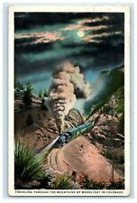 1923 Traveling Through Mountains By Moonlight Colorado CO Posted Postcard picture