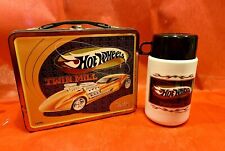 Vintage 1998 Hot Wheels Twin Mill Car Metal Lunch box With Thermos + Orig Papers picture