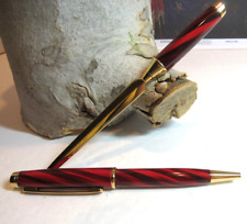 Red Swirl Letter Opener Gold Plated Steel 6
