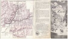 vintage ZION National Park Brochure 1957 with Map; Utah picture