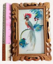 Vintage Mexican feather Art picture
