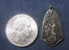 Vintage Scapular Medal, St Christopher Combo Sterling Silver picture