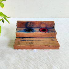 1930s Vintage Two Compartments Wooden Ink Pot/Ink Well Collectible Rare W6 picture
