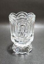 Vintage LG Wright, Clear Glass Moon & Stars Pattern Spoon Holder, Vase, Marked picture