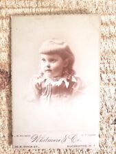 LITTLE GIRL WITH CURLS,ROCHESTER,NY.VTG 1800'S CABINET PHOTO*X1 picture
