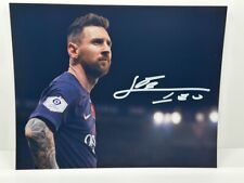 Lionel Messi White Signed Autographed Photo Authentic 8x10 COA picture