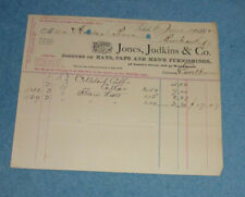 1882 Jones, Judkins & Co. Hats Caps Mens Furnishings Toldeo OH Billhead picture