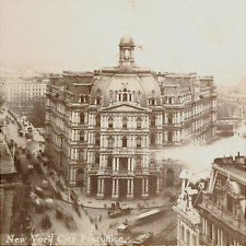 New York City Hall Stereoview Bird Eye Broadway Park Row NYC Post Office 1880s picture