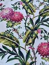 1930's Hollywood Glammy Chrysanthemums & Jungle Leaf Barkcloth Vintage Fabric picture