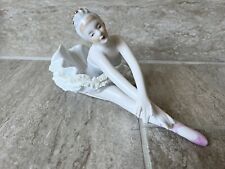 Elegant Ceramic Ballerina Sitting Resting Figurine Pointe Shoes picture