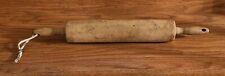 Vintage Wood Rolling Pin Decor Wood Handles Drilled For Hanging Rolls Nicely  picture