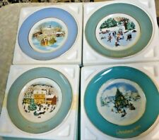 4  Avon Christmas Collector Plates 1975, 77, 78, 80  IOB picture