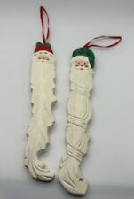 8.5 Inch Long Wooden Carved Santa Ornaments Decorations Christmas  picture